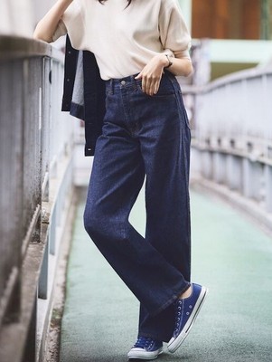 Uniqlo High Rise Wide Leg Jeans Size 24 
