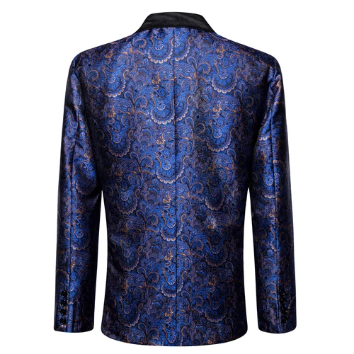 Para Hombres Floral Esmoquin Cena Chaqueta Calce Regular Chal Solapa Paisley Baile de graduación Fiesta Traje - Imagen 171 de 236
