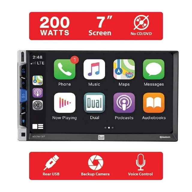 Dual Electronics XDCPA10BT 7 inch Double DIN Car Stereo Apple CarPlay & Android™ - Image 2 of 4