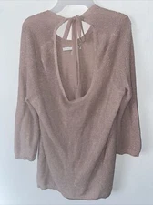 Lauren Conrad Sparkly Pink Medium Sleeve Blouse S: Large