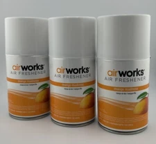 3-Pk AirWorks Air Freshener Metered Aerosol Molecule Odor Neutralizer Mango 7oz