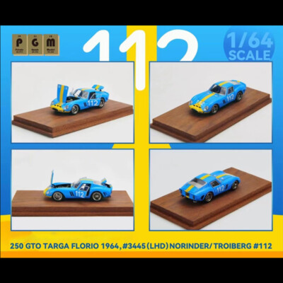 PGM 1/64 Ferrari 250 GTO Targa Florio 112# 1964 Racing Car Diecast Car Model 