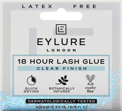Eylure 18hr Latexfreier Klarer Wimpernkleber, starker Halt Wimpernkleber, 4,5ml Best
