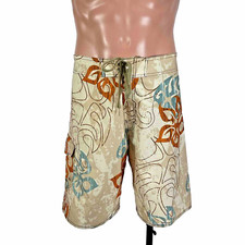 Vintage 90s Nylon Crazy Shirts Hawaii Board Shorts Men's Surf Swim Beach Tribal