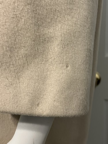 Vintage 60er Jahre Lilli Ann beige gebürstete Wolle Bindekragen Swing Mantel Pelzkragen L - Bild 6 von 12