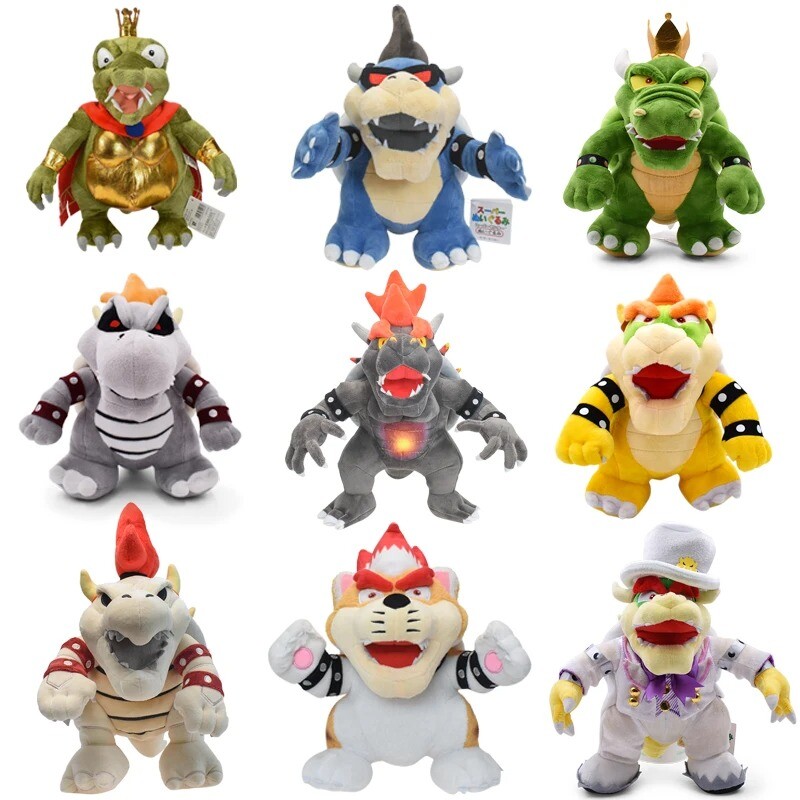 Mario Plush Toys Princess Peach Fury Bowser Koopa King K.Rool