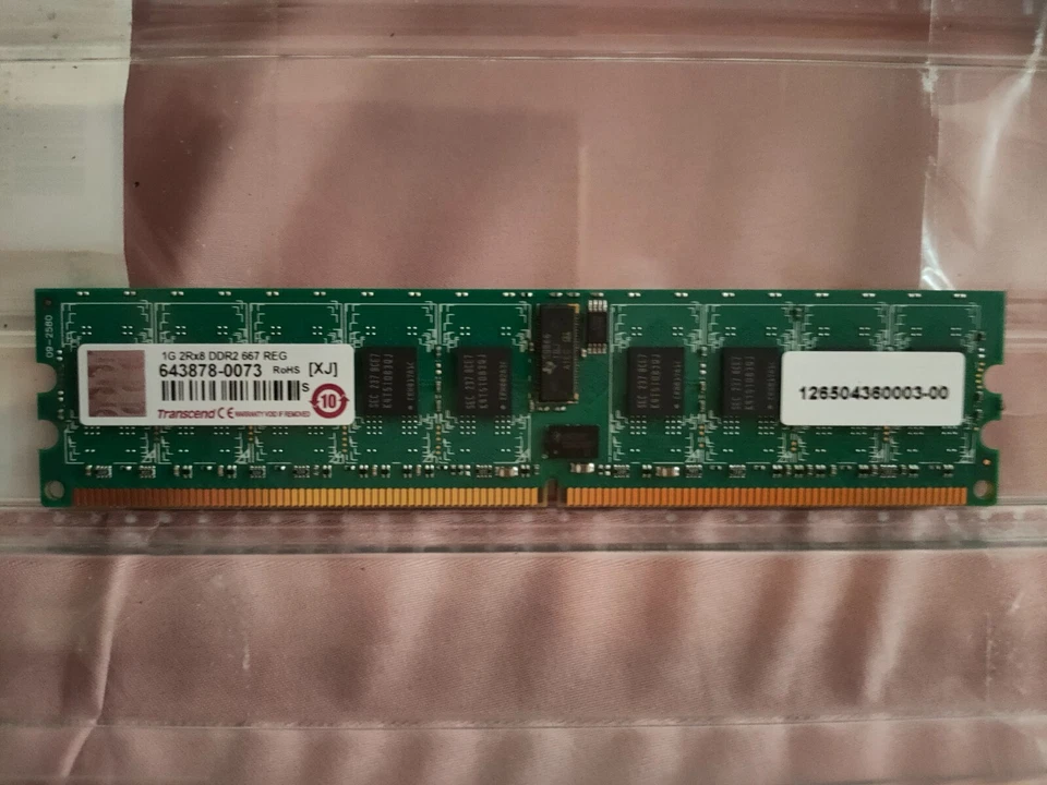 Transcend TS128MQR72V6J 1GB (DDR2-667), REG-DIMM packet of 50 brand new - Image 3 of 3