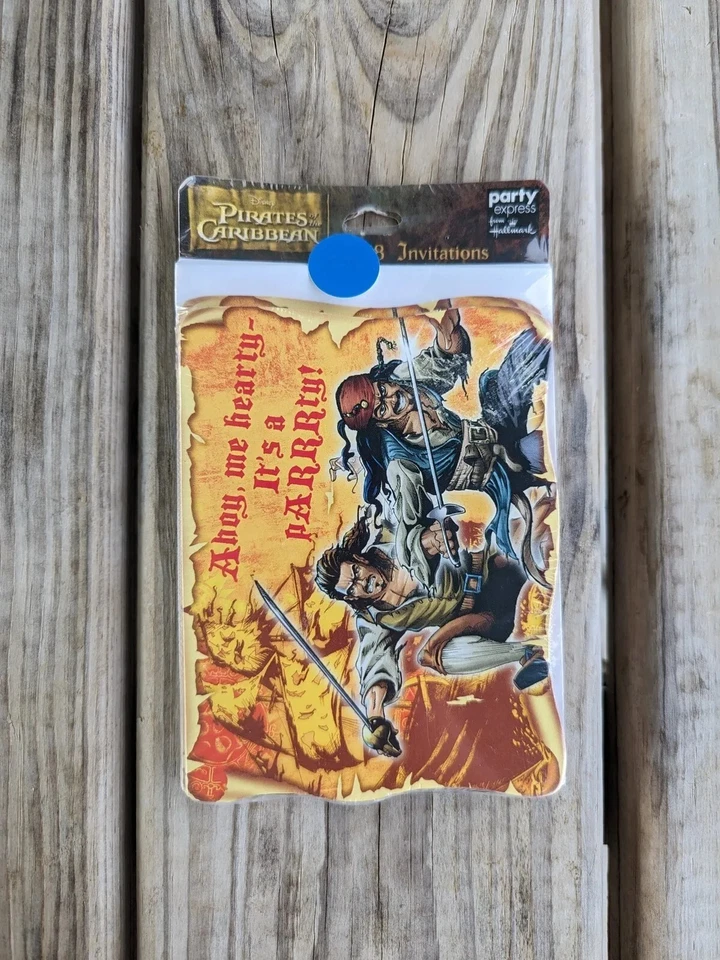 Suministros para fiestas de Piratas del Caribe invitaciones de 8 quilates con sobres Nuevo de Lote Antiguo Foto 2 de 4