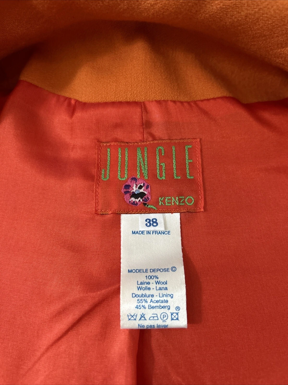 Giacca arancione Kenzo taglia 38 Made in France