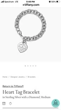 sterling silver heart tag bracelet