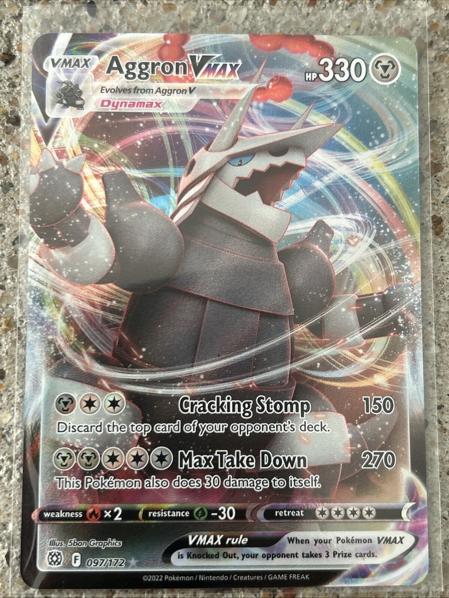 aggron vmax pokemon card - 097/172 - Full Art Ultra Rare [3MM] Max Take Down (270) This Pokemon does 30 damage to itself Aggron Vmax 097/172 Brilliant Stars