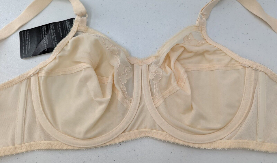 Bali Bra Women 34DD Nude ComfortU Flower FullFigure Unlined Underwire 0180 eBay