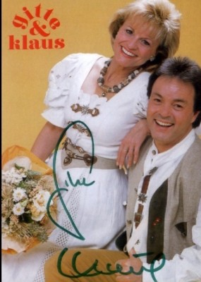 Autogramm Karte GITTE & KLAUS Original Unterschrift