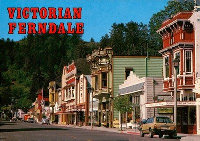 Victorian Ferndale Main Street CA Bob von Normann Postcard