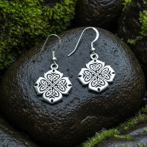 Celtic Knot Earrings Irish Scottish Welsh Ladies Girls 925 Dangle Earrings