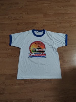 Vintage 80s 24 Hour LeMans Racing Ringer T-Shirt Castrol Jaguar L