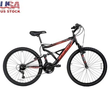 26 Inch Mountain Bike Dual Suspension 18 Speed Adjustable Seat Adult Riding New