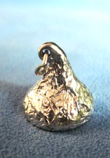 Vintage JC Ferrara Sterling Silver Hershey  Kiss Charm   13.9 g.   5/8" x 5/8"