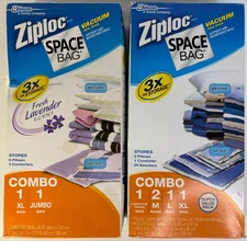 Ziploc Space Bag Waterproof Vacuum Storage Variety Packs Medium-Jumbo + Travel