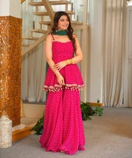 PUNJABI SHARARA PLAZZO KURTI PLAZZO SALWAR KAMEEZ SUIT WOMEN READY MADE DESIGNER