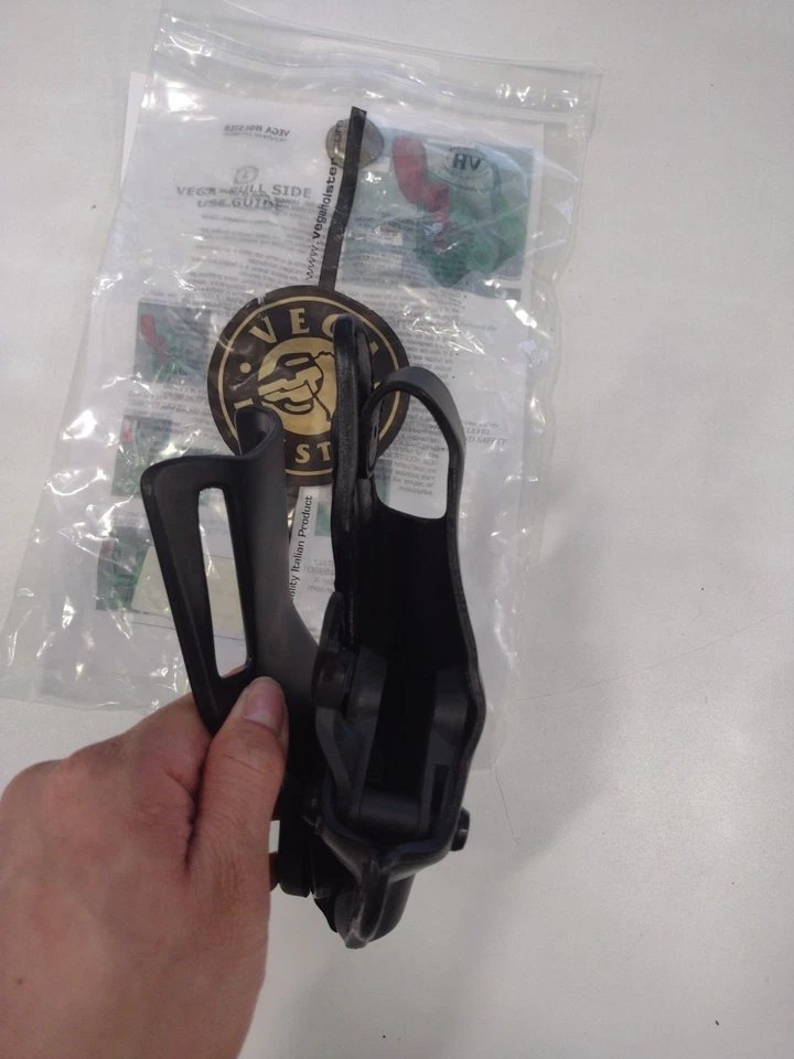 全新 Vega Glock 17 19 9 毫米枪套 3 级任务皮革皮套警察意大利制造 — 第 2/4 张图片