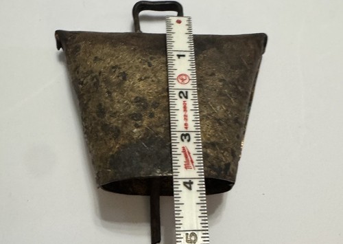 1 Antique Primitive Copper Mixed Blacksmith Forged 1800's Cowbell Cows Bell Rare - Picture 5 of 10
