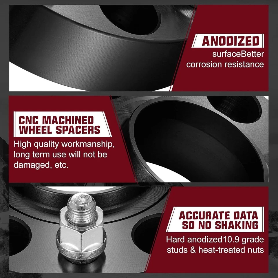 4PCS 1.5" 5x5" Hubcentric Wheel Spacers For Jeep Wrangler JK Grand Cherokee Foto 3 de 4