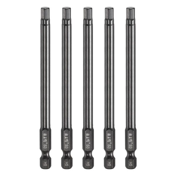 "5 StüCk SechskantschlüSsel Bohrer Bit 5Mm Metrisch 4\" LäNge S3 Stahl"-image
