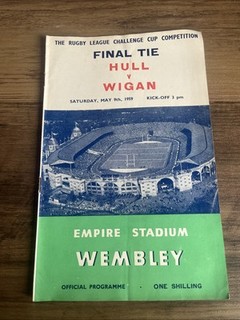 Hull fc V Wigan Rugby League Challenge Cup Final Programme 1959