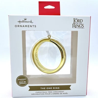 Hallmark Lord of the Rings The One Ring Premium Metal Ornament Gold Color LOTR