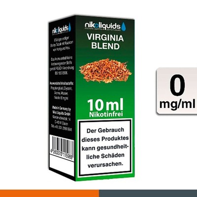 Nikoliquids Virginia Blend 0 mg/ml Flasche 10 ml E-Liquid