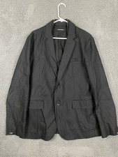 Rag  Bone Sports Coat Blazer Men  s 44 Black Cotton Pockets Tailored Workwear