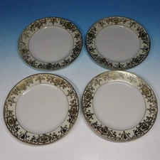Noritake China - Gold White Christmas Ball 16034 - 4 Dessert Plates - 7½ inches