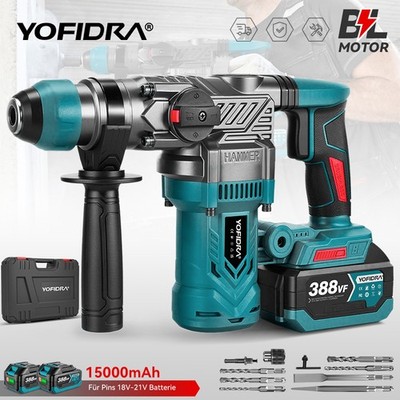 YOFIDRA  26mm Akku Bohrhammer Bürstenloser Motor Schlagbohrmaschine SDS Hammer