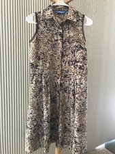 Women's Simply Vera S Multicolor Collared Sleeveless Buttondown Dress