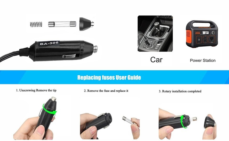 Adattatore Cavo Alimentazione Auto BA306 Per Concentratore Ossigeno Inogen One G3 G4 G5 E BA-301 - 5 Ft