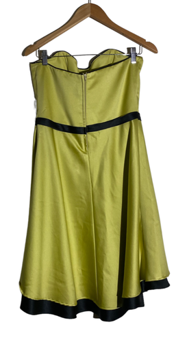 Alfred Angelo green satin strapless dress size 12 - Picture 2 of 5