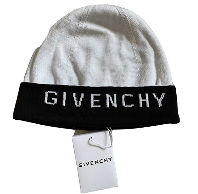 GIVENCHY LOGO BLACK & WHITE BEANIE HAT | eBay UK display picture 2