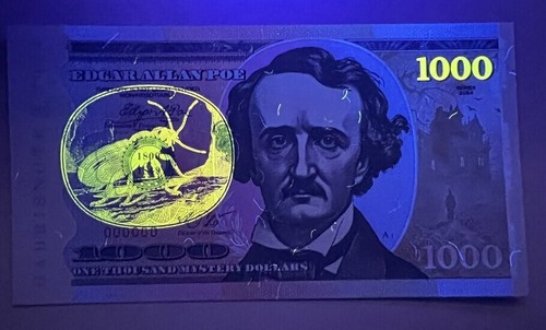 United States 1000 Dollars 2024 Edgar Allan Poe UNC; Gabris Matej;Essay; CANCELD - Foto 4 di 4
