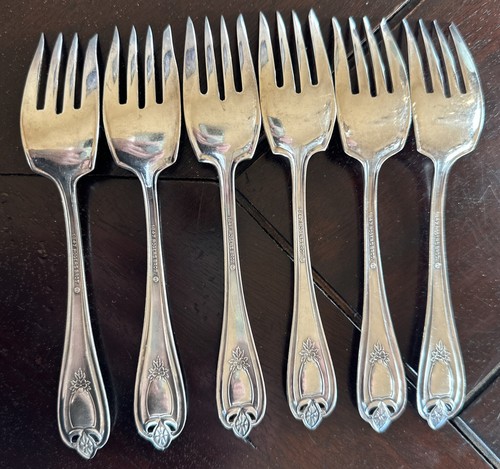 International Old Colony 1911 Silver Plate Salad Forks 6 No Mono - Picture 2 of 8