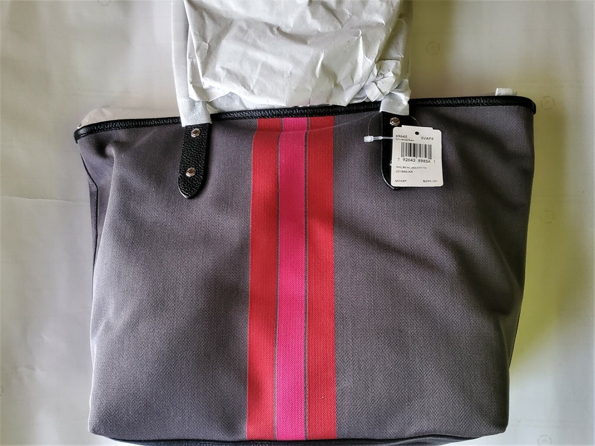 バッグ COACH Horse Carriage Patchwork Handbag Coach 69645 City Horse and Carriage Jacquard Leather Zip