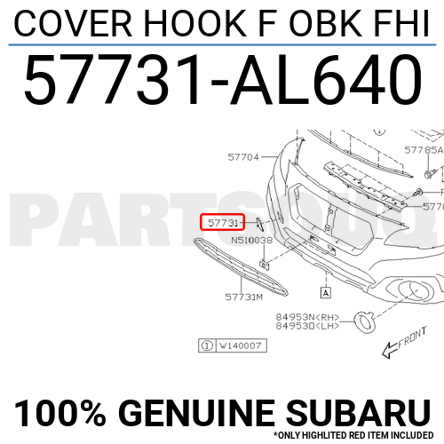 57731VA170NN Genuine Subaru Cover Hook Rear Sdn