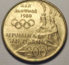 200 LIRE REPUBBLICA DI SAN MARINO   OLIMPIADI DEL 1980