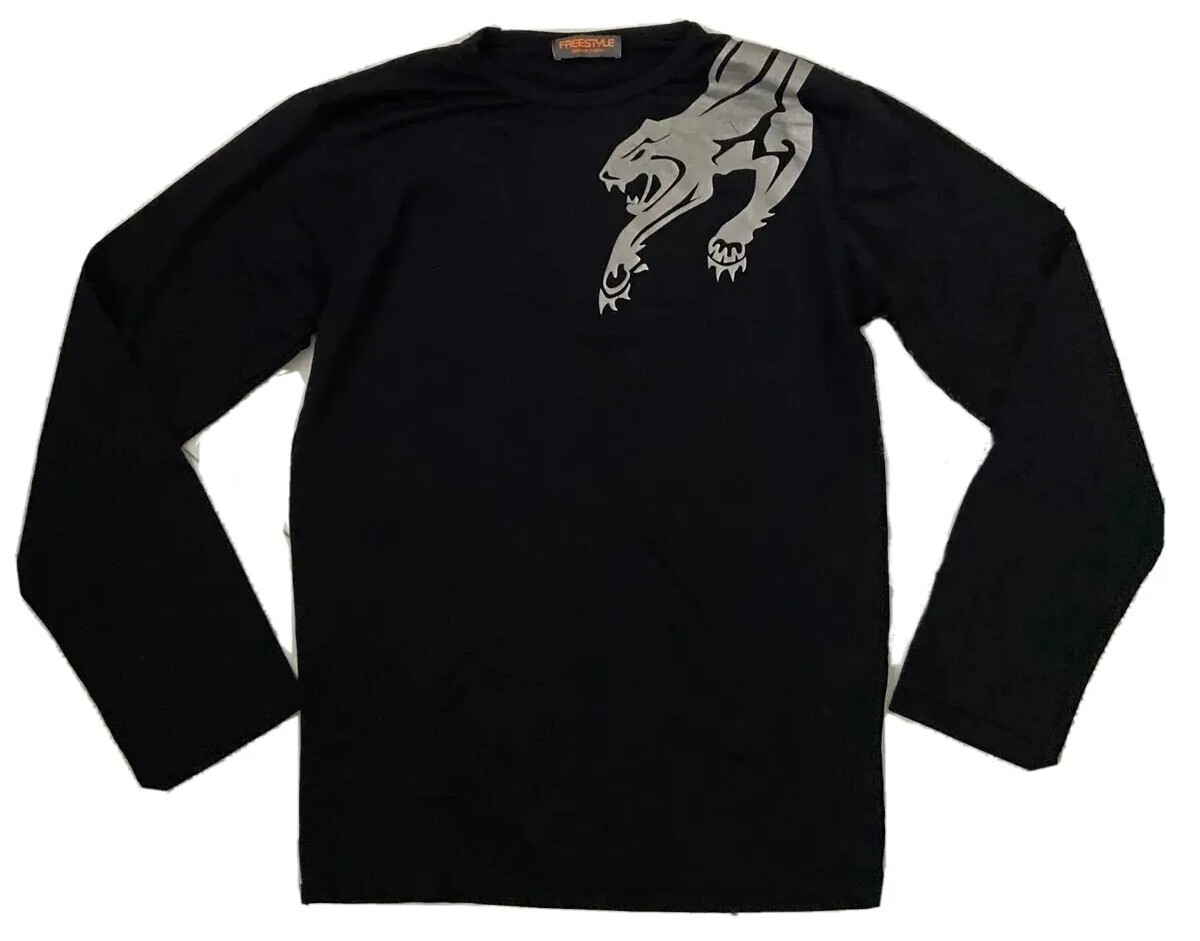 Freestyle Armand Thiery Men's Long Sleeve Black Shirt Panther Size