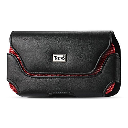 Reiko Leather Horizontal Phone Pouch/Red Interior & Metal Logo Samsung Galaxy S7 - Picture 7 of 8
