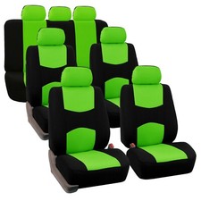 3 Rows Car Seat Covers Flat Cloth Full Set Universal Fit 7 Seaters