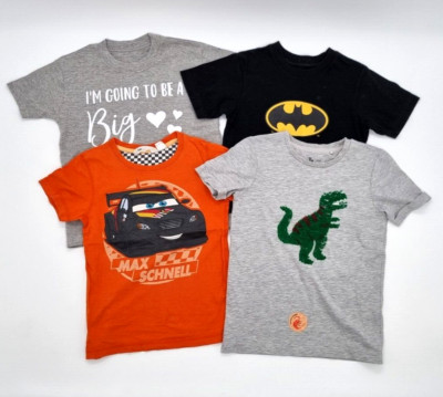 4x Kurzarmshirt T-Shirt für Jungen in Gr. 110/116 (5-6 J)    Baumwolle