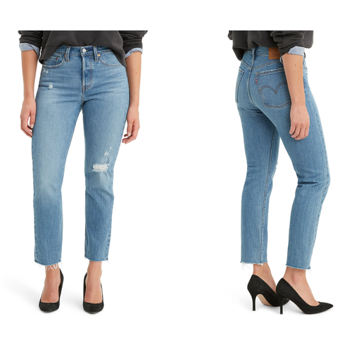 High Waist Raw Hem Jeans Size 