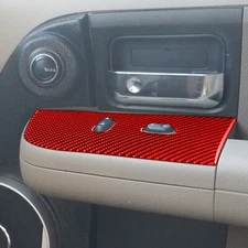 4Pcs Window Lift Switch Panel Cover For Ford F150 FX4 2004-08 Red Carbon Fiber