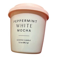 Coffee Cup Scented Jar Candle Peppermint White Mocha 3.5 Oz New
